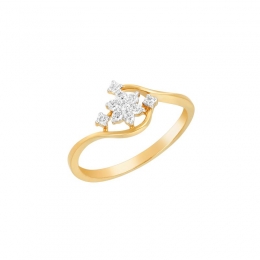 18K White and Yellow Gold and Diamond Ring