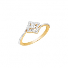 18K White and Yellow Gold and Diamond Ring