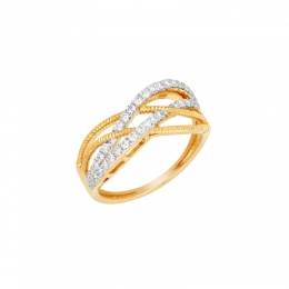 18K White and Yellow Gold and Diamond Ring