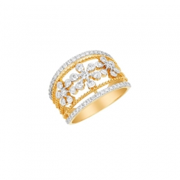 18K White and Yellow Gold and Diamond Ring