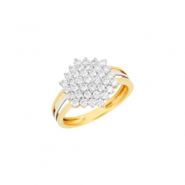 18K White and Yellow Gold and Diamond Ring