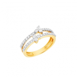 18K White and Yellow Gold and Diamond Ring