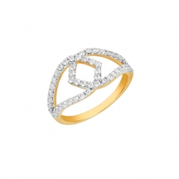 18K White and Yellow Gold and Diamond Ring