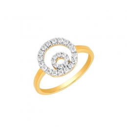 18K White and Yellow Gold and Diamond Ring