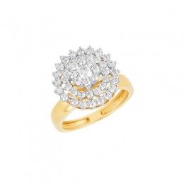 18K White and Yellow Gold and Diamond Ring