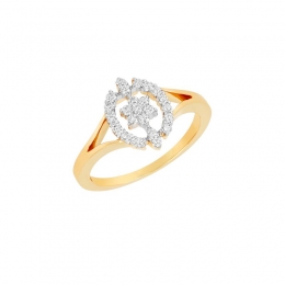 18K White and Yellow Gold and Diamond Ring