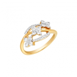 18K White and Yellow Gold and Diamond Ring