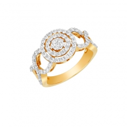 18K White and Yellow Gold and Diamond Ring