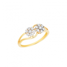 18K White and Yellow Gold and Diamond Ring