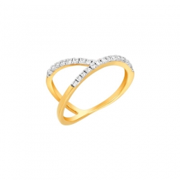 18K White and Yellow Gold and Diamond Ring