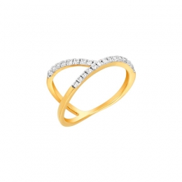 18K White and Yellow Gold and Diamond Ring