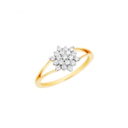 18K White and Yellow Gold and Diamond Ring