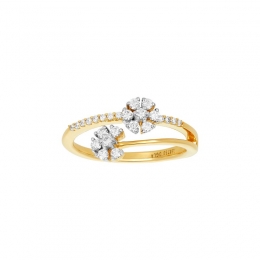 18K White and Yellow Gold Diamond Ring