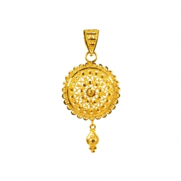 Floral Geometry Pendant Set in 22K Gold