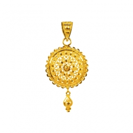 Floral Geometry Pendant Set in 22K Gold