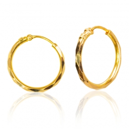 Classic Gold Hoop Earrings - Diameter 12 mm