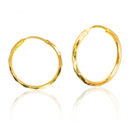 Minimalist 22K Gold Hoop Earrings