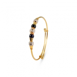 Black beaded baby bangles in 22K Gold