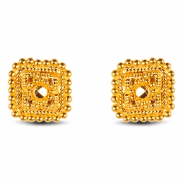 Square Stud Earrings in 22K Yellow Gold