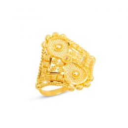 Symmetrical patterned 22K Gold Ring