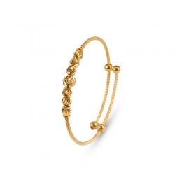 22K Yellow Gold beaded baby bangles