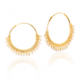 Stunning Gold Hoops with Pearls