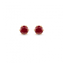 Rosy Red Ear studs in 22K Yellow Gold