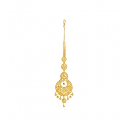 22K Yellow Gold Beaded Disc Tikka