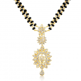 Ornate Floral Oval Diamond Mangalsutra