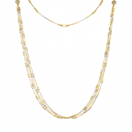 22K Two-Toned Gold Layered Fancy Handmade Chain Necklace - Long