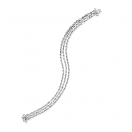 Three line of Diamonds bracelet in 18K White Gold