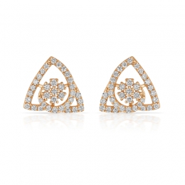 Floral Triangle Diamond Ear studs