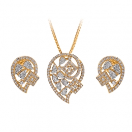 Almond drop shaped Pendant Set