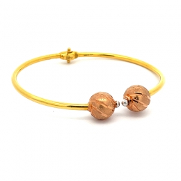 Delicate Gold  Bracelet with Two Beads