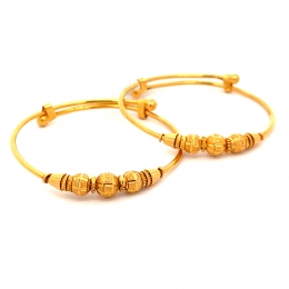 22K Yellow Gold Adjustable Baby Bangle Set of 2