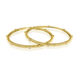 18K Yellow Gold Diamond Bangle Bracelet