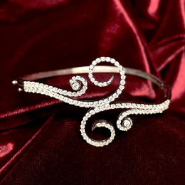 Delicate Swirl Diamond Bangle