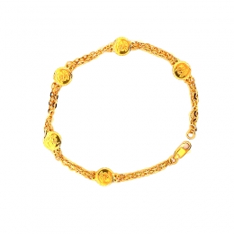 22K Yellow Gold Bracelet with coin design