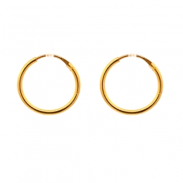 Classic Gold Hoop Earrings - Diameter 22mm