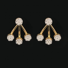 Two-in-one Gold Diamond Radiance Earrings