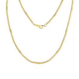 22k Yellow Gold Patterned Fancy handmade short Chain