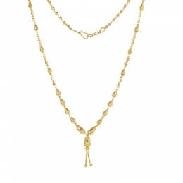 22K Yellow Gold Beaded Drop Fancy handmade Chain - 16 inches