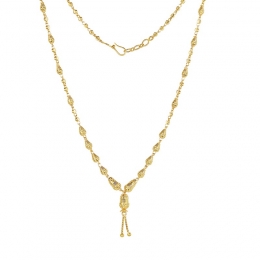 22K Yellow Gold Beaded Drop Fancy handmade short Chain