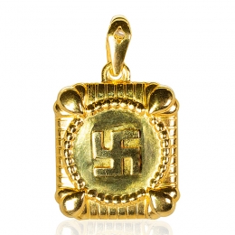 22K Gold Swastik Pendant