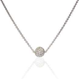 18K Gold Diamond Ball Pendant