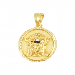 22k Yellow Gold Balaji Religious Oval Pendant