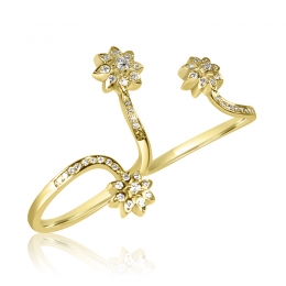 Multi Finger Ring in 18K Yellow Gold Diamond