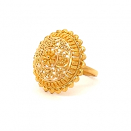 Floral 22 Karat Yellow Gold Ring