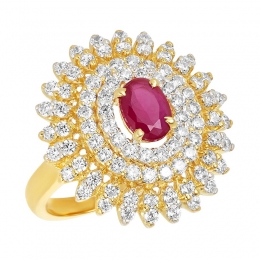 22 Karat Yellow Gold Ladies Fashion Ring - RG-348