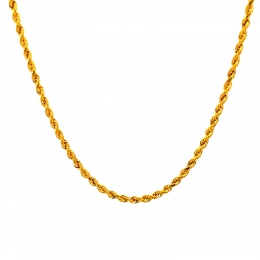 22K Yellow Gold Rope Chain - 22 inches